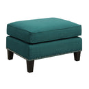 Erica 497 Ottoman W/Chrome Nail Heirloome Teal (ISTA 3) - Michael's Discount Furniture