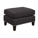 Erica 497 Ottoman W/Chrome Nail Heirloom Charcoal (ISTA 3) - Michael's Discount Furniture