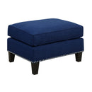 Erica 497 Ottoman W/Chrome Nail Heirloom Blue (ISTA 3) - Michael's Discount Furniture