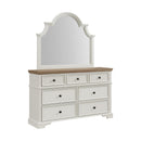 Eastwood Youth Dresser and Mirror Set in Brown and Off-White - Michael's Discount Furniture