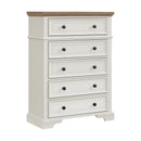 Eastwood Youth 5-Drawer Chest in Brown and Off-White - Michael's Discount Furniture