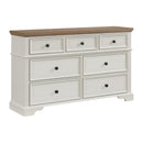 Eastwood Youth 7-Drawer Dresser in Brown and Off-White - Michael's Discount Furniture