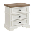 Eastwood Youth 3-Drawer Nightstand in Brown and Off-White - Michael's Discount Furniture