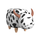 Cow Storage Stool in White and Black - Michael's Discount Furniture