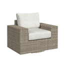 Carmona Swivel Chair - Natural and Olefin Beige - Michael's Discount Furniture