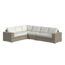 Carmona 6PC Conversion Set in Natural and Olefin Beige with Ottoman - Michael's Discount Furniture