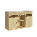 Cambrie Buffet with LED and Power in Off-White and Natural - Michael's Discount Furniture