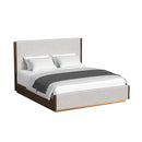 Brisbane UPH Bedroom Set with Boucle Beige and LED - Michael's Discount Furniture