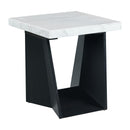Beckley End Table Complete in White Marble Top - Michael's Discount Furniture