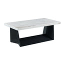 Beckley Coffee Table Complete in White Marble Top - Michael's Discount Furniture