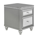 Avril Chairside Table with Power/USB in Silver - Michael's Discount Furniture