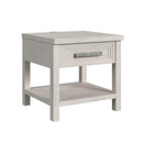 Avalanche End Table with USB in Antique White - Michael's Discount Furniture