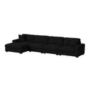 Arizona 4PC Sectional Set with LHF Chaise in Steno Black - Michael's Discount Furniture