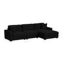 Arizona 3PC Sectional Set with RHF Chaise in Steno Black - Michael's Discount Furniture