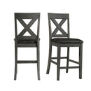 Alex Counter Side Chair W/Black PU Grey (2 Per Pack) - Michael's Discount Furniture