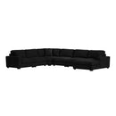 Arizona 6PC Sectional Set with RHF Chaise in Steno Black - Michael's Discount Furniture