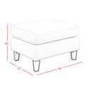 Erica 497 Ottoman W/Chrome Nail Heirloome Teal (ISTA 3) - Michael's Discount Furniture