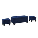 Ethan 3Pk Storage Bench with 2 Ottoman in Heirloom Blue (ISTA3A) - Michael's Discount Furniture