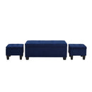 Ethan 3Pk Storage Bench with 2 Ottoman in Heirloom Blue (ISTA3A) - Michael's Discount Furniture