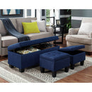 Ethan 3Pk Storage Bench with 2 Ottoman in Heirloom Blue (ISTA3A) - Michael's Discount Furniture