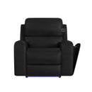 Euphora P3 Power Glider Recliner W/Heat & Massage, Music, Ipad holder W/wireless charger and USBC in Aline Black - Michael's Discount Furniture