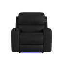 Euphora P3 Power Glider Recliner W/Heat & Massage, Music, Ipad holder W/wireless charger and USBC in Aline Black - Michael's Discount Furniture