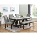 Everdeen Side Chair w/ Grey Fabric and Nail Heads in Charcoal (2 Per Carton) - Michael's Discount Furniture