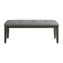 Everdeen Bench w/ Grey Fabric and Nail Heads in Charcoal - Michael's Discount Furniture