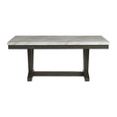 Everdeen Dining Table w/ White Faux Marble Top in Charcoal - Michael's Discount Furniture