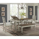 Farmington Rectangular Dining Table in Medium Brown and Washed Stone - Michael's Discount Furniture