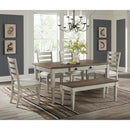 Farmington Rectangular Dining Table in Medium Brown and Washed Stone - Michael's Discount Furniture
