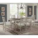 Farmington Standard Height Dining Set in Medium Brown and Washed Stone-Rectangular Table and Four Chairs - Michael's Discount Furniture