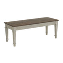 Farmington Standard Height Dining Set in Medium Brown and Washed Stone-Rectangular Table and Four Chairs - Michael's Discount Furniture
