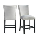Francesca Counter Dining Gray Counter Velvet Side Chair (2 Per Pack) - Michael's Discount Furniture