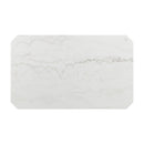 Francesca White Marble Rectangular 5PC Dining Set-Table & Four Grey Velvet Chairs - Michael's Discount Furniture