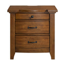 Gage 3-Drawer Nightstand with USB and Power in Chestnut - Michael's Discount Furniture