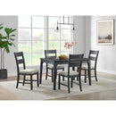 Garcia 5PC Dining Set with Table and 4 Chairs in Black - Michael's Discount Furniture