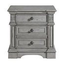 Glenmore 3-Drawer Nightstand with USB in Aged Grey - Michael's Discount Furniture