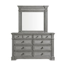 Glenmore Dresser and Mirror Set in Aged Grey - Michael's Discount Furniture