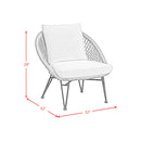Grace Outdoor Seating 4PC Set - Black, Natural and Olefin Beige - Michael's Discount Furniture