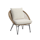 Grace Outdoor Seating 4PC Set - Black, Natural and Olefin Beige - Michael's Discount Furniture