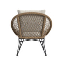 Grace Outdoor Seating 4PC Set - Black, Natural and Olefin Beige - Michael's Discount Furniture