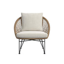 Grace Outdoor Seating 4PC Set - Black, Natural and Olefin Beige - Michael's Discount Furniture