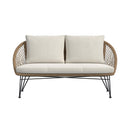 Grace Outdoor Seating 4PC Set - Black, Natural and Olefin Beige - Michael's Discount Furniture