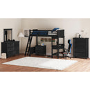 Hampton Kids Loft with Ladder and Desk with Speaker Bedroom Set - Michael's Discount Furniture