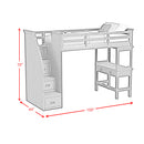 Hampton Kids Loft with Staircase and Desk with Speaker Bedroom Set - Michael's Discount Furniture