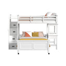 Hampton Kids Over Loft with Staircase and Desk with Speaker - Michael's Discount Furniture