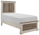 Arcadia Twin Panel Bed in White & Weathered Gray 1677T-1 - Michael's Discount Furniture