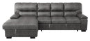 Michigan Sectional with Pull Out Bed and Left Chaise in Dark Gray 9407DG2LC3R - Michael's Discount Furniture