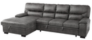 Michigan Sectional with Pull Out Bed and Left Chaise in Dark Gray 9407DG2LC3R - Michael's Discount Furniture